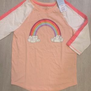 Target girls sz 7/8 shirt w/ cats and rainbow